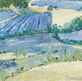 Frances Macdonald, WHEAT FIELDS AND LAVENDER, PROVENCE, oil on canvas