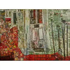 John Bratby, UNTITLED (FOR 'THE HORSE'S MOUTH'), 1958, Oil on board