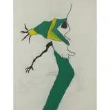 Pat Douthwaite, UNTITLED (GREEN SHOUTING WOMAN), Pastel