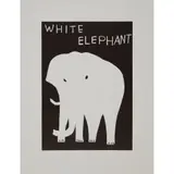 David Shrigley, WHITE ELEPHANT, 2021, Linocut, 75/100