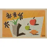 David Hockney, TWO APPLES & ONE LEMON & FOUR FLOWERS, 1997, Off-set lithograph on newsprint