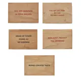 Jenny Holzer, TRUISMS (SET OF FIVE), Screenprint on wooden postcard