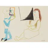 LA COMÉDIE HUMAINE, 29.1.54 V by Pablo Picasso, Colour lithograph, sold Apr 2022