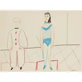 LA COMÉDIE HUMAINE, 30.1.54 I by Pablo Picasso, Colour lithograph, sold Apr 2022
