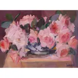 Marion Drummond, PINK BLUSH, oil on panel