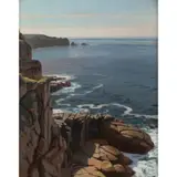 Harold Knight, Clifftop View, Land's End, oil on canvas