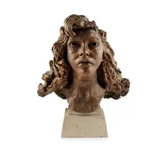 Jacob Epstein, First Portait of Kitty (with Curls), conceived 1944, Bronze with brown patina