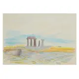 Winifred Nicholson, Temple in Greek Landscape and Mountain Scene / Two Greek Temples