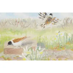 Winifred Nicholson, Two Birds, oil on canvas