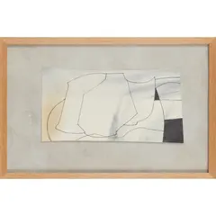 4 Forms, 1981 by Ben Nicholson, ink and wash on irregularly-shaped paper laid on artist's prepared board, sold Apr 2022