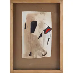 Ben Nicholson, small red diamond, circa 1974, mixed media on irregularly-shaped paper laid on artist's prepared board