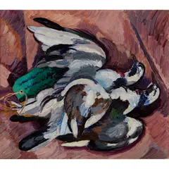Edward Wolfe, Pigeons, oil on canvas