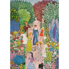 Dom Robert, The Flowering Garden - Study for Tapestry, 1951, watercolour and coloured inks on paper