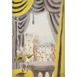 Jean Hugo, Flowers in Window, watercolour and gouache