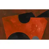 Wilhelmina Barns-Graham, Vermillion Form on Black & Brown, 1953