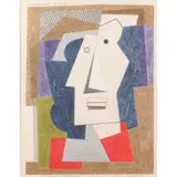 Bryan Ingham, Mediterranean Head II: Study for Sculpture, 1995, crayon and pencil
