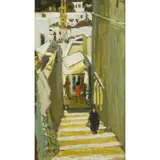 Charles James McCall, STREET IN LINDOS, RHODES, oil on board