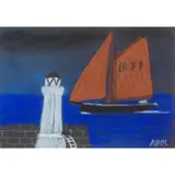 Jack Knox, LIGHTHOUSE AND BOAT, LA ROCHELLE, pastel