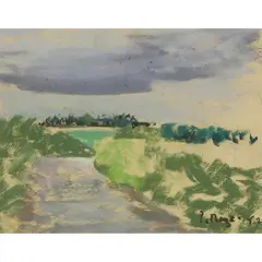 PATH THROUGH THE FIELDS by Paul Maze, pastel on paper, sold Oct 2021