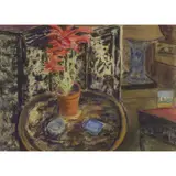 Paul Maze, STILL LIFE WITH SCREEN AND RED FLOWERS