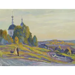 Igor Soldatenkov, THE CHURCH ON THE HILL, BOROVSK, oil on canvas