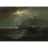 James Webb, SHIPWRECK OFF WHITBY, oil on board