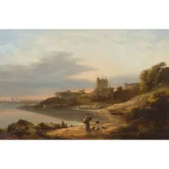 John Watson McLea, FIFE CASTLE, FIFE LOOKING TOWARDS EDINBURGH, oil on canvas
