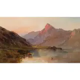 Alfred de Breanski Senior, CATTLE WATERING IN A MOUNTAIN LOCH