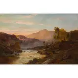 Alfred de Breanski Senior, A MOUNTAIN STREAM AT SUNSET