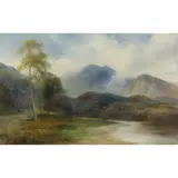 John MacWhirter, BEN VENUE, LOCH KATRINA, MIST RISING, oil on canvas