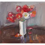 James Fullarton, STILL LIFE WITH POPPIES, oil on board