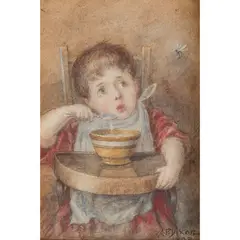 Arthur Percy Dixon, AN UNWELCOME WASP, watercolour