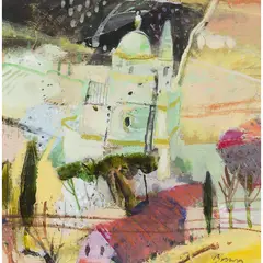 John Brown, EARLY LIGHT - SAN BIAGIO, mixed media on board