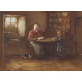 Henry John Dobson, THE BIBLE LESSON, watercolour