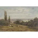 John Langstaffe, ON THE HILLSIDE, oil on canvas board