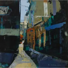 RUE SADE, ANTIBES by Jack Morrocco, acrylic on board, sold Jan 2022