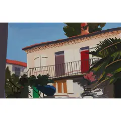 Archie Forrest, BRIGHT SHUTTERS, COLLIOURE, Gouache