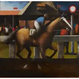 Stephen Mangan, AT THE FINISH, oil on canvas