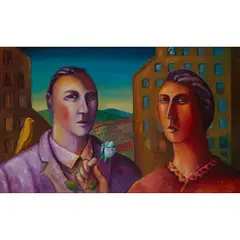 Neil MacPherson, THE LOVERS IN EXILE, 1992, oil on board