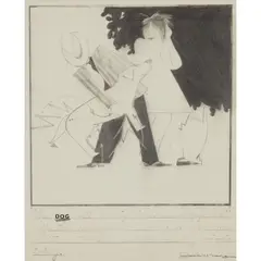 Jock McFadyen, THE DOG, 1980, graphite on paper