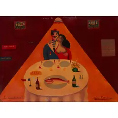 Jean Carreau, LA RECONCILIATION!, oil on metal panel