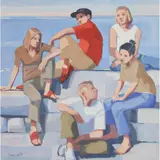 Catriona Campbell, CIRCLE OF FRIENDS, oil on board