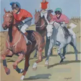 Catriona Campbell, STEEPLE CHASERS, oil on canvas