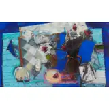 John Brown, SHADOW OF A BLACKBIRD, 2001, oil and mixed media and collage on board
