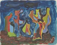 William Gear, LE RUINES, 1946, oil on paper