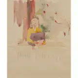 William Johnstone, WAITING WOMAN, Watercolour
