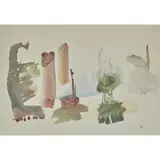 William Johnstone, BORDER LANDSCAPE, watercolour