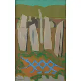 STONES AT CALLINISH, 1975 by David Michie, oil on canvas, sold Jan 2022