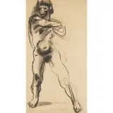 Peter Howson, NUDE, 1981, Charcoal
