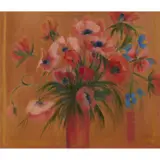 Joan Renton, POPPIES, oil on canvas board